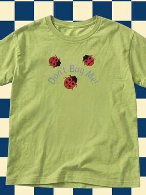 Gildan Kiwi Tee with Red Ladybug Graphic